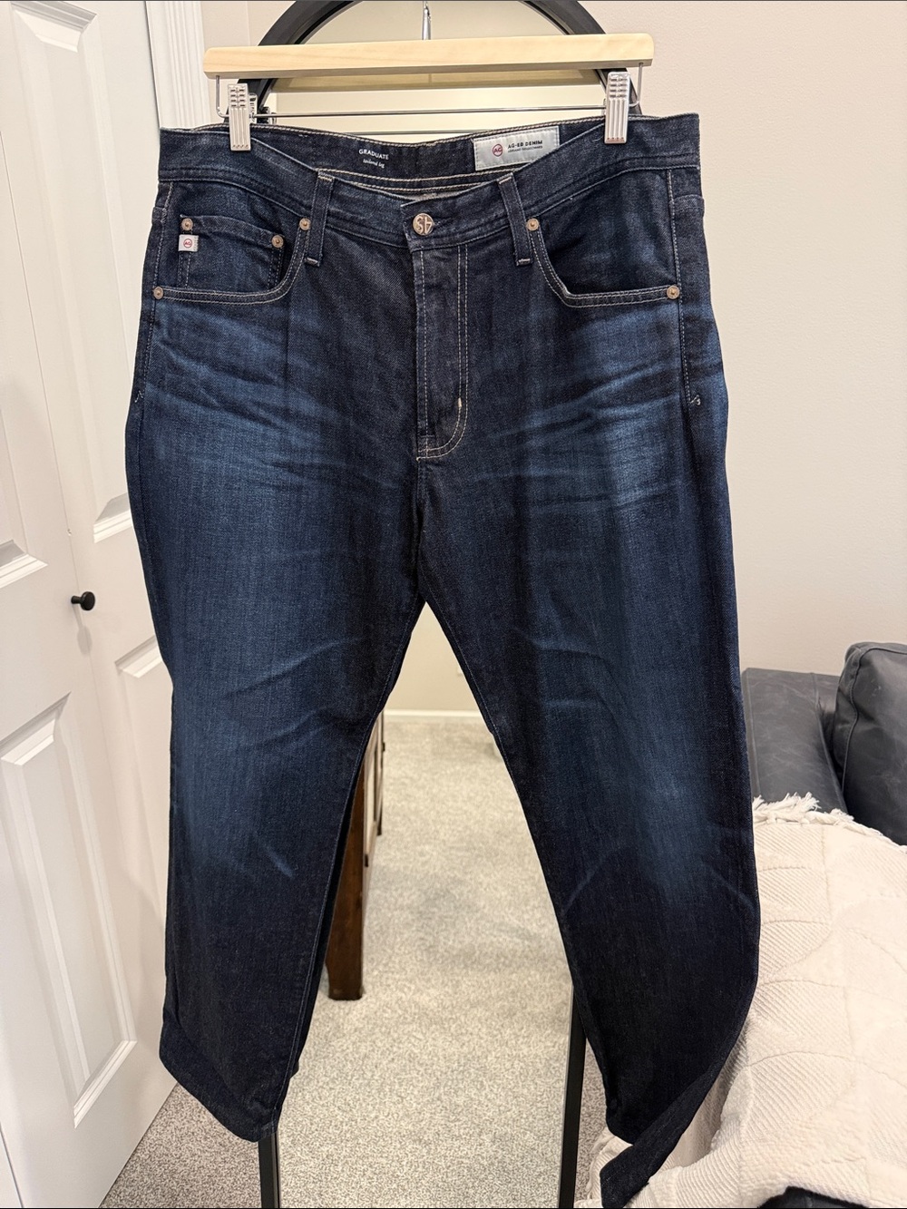 Ag Adriano Goldschmied “The Graduate” Dark Blue Relaxed Men’s Jeans